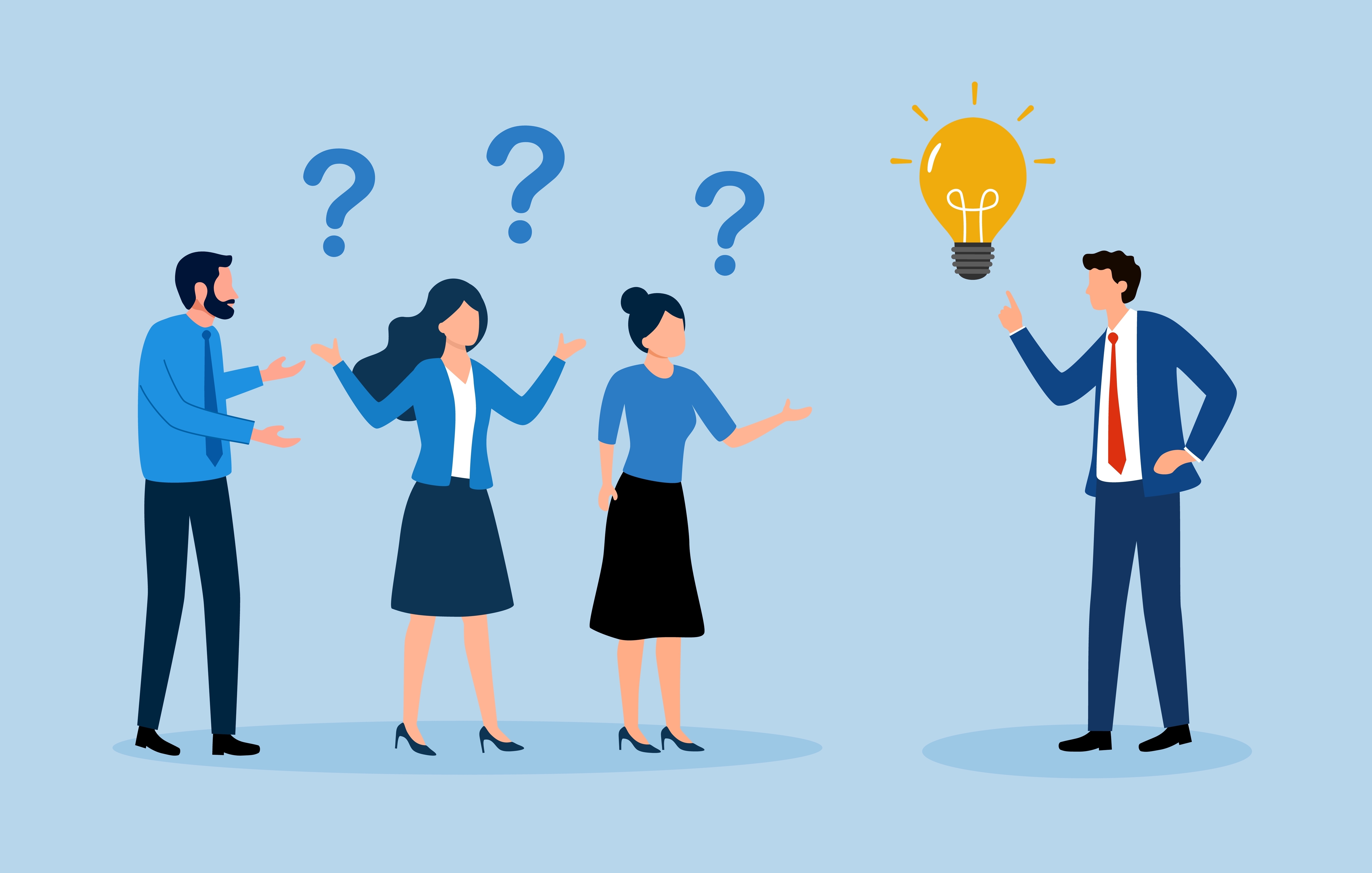 AI活用に悩む中小企業の経営者と、解決策を示すAI顧問のイメージ