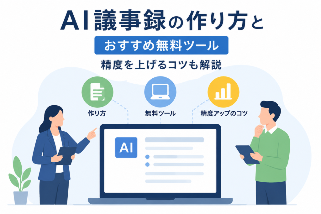 AI議事録の作り方とおすすめ無料ツール、精度を上げるコツ