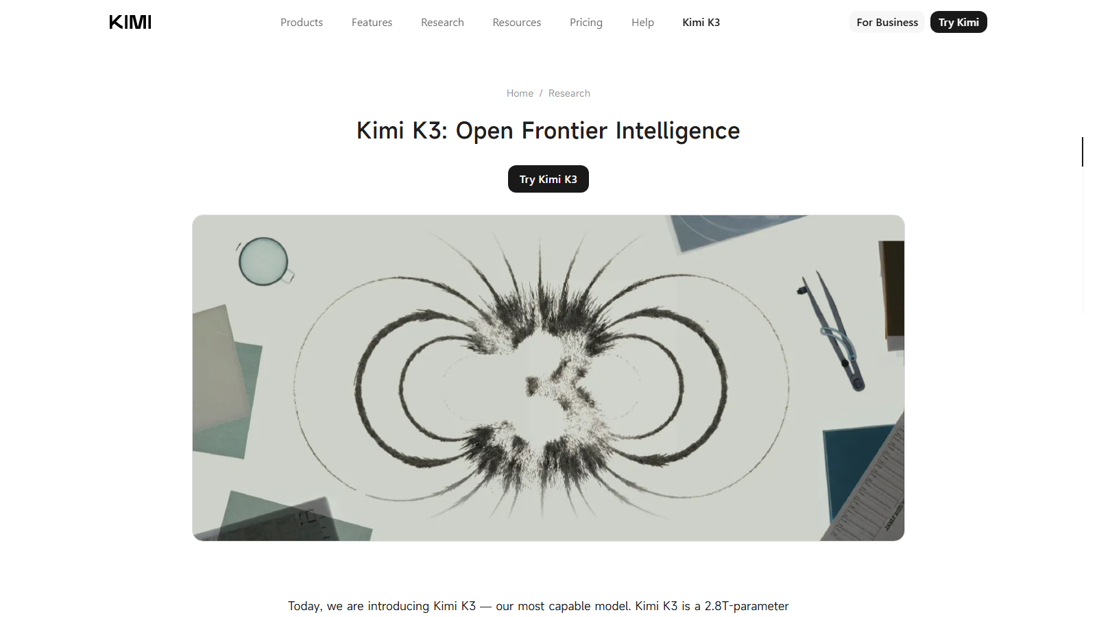 Moonshot AI公式ブログ Kimi K3発表ページ