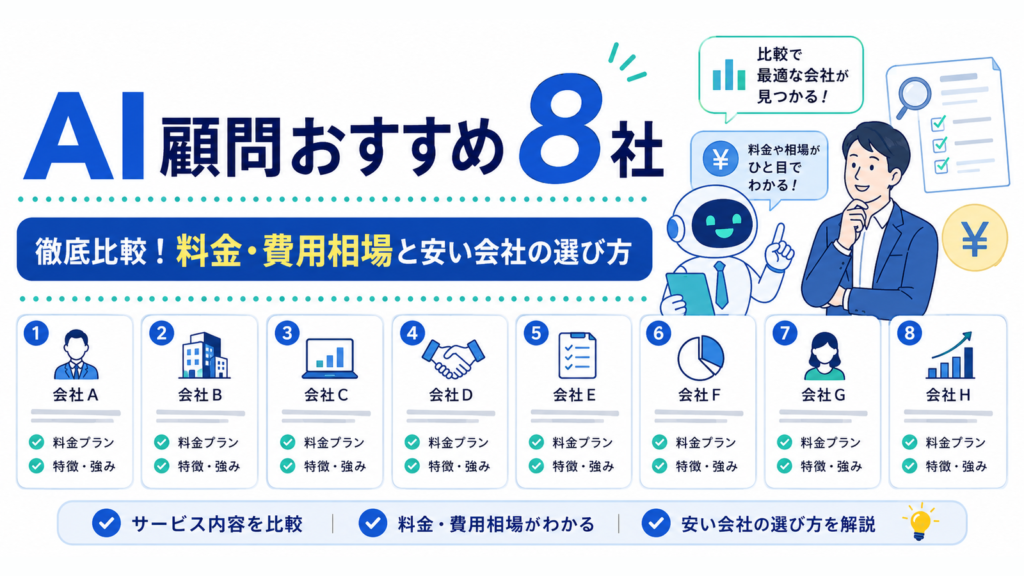 AI顧問おすすめ8社の比較記事のアイキャッチ
