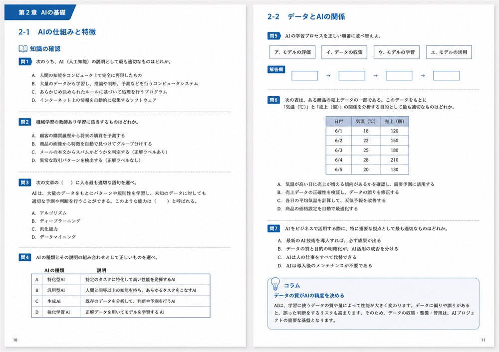 公式テキストの誌面（一部）